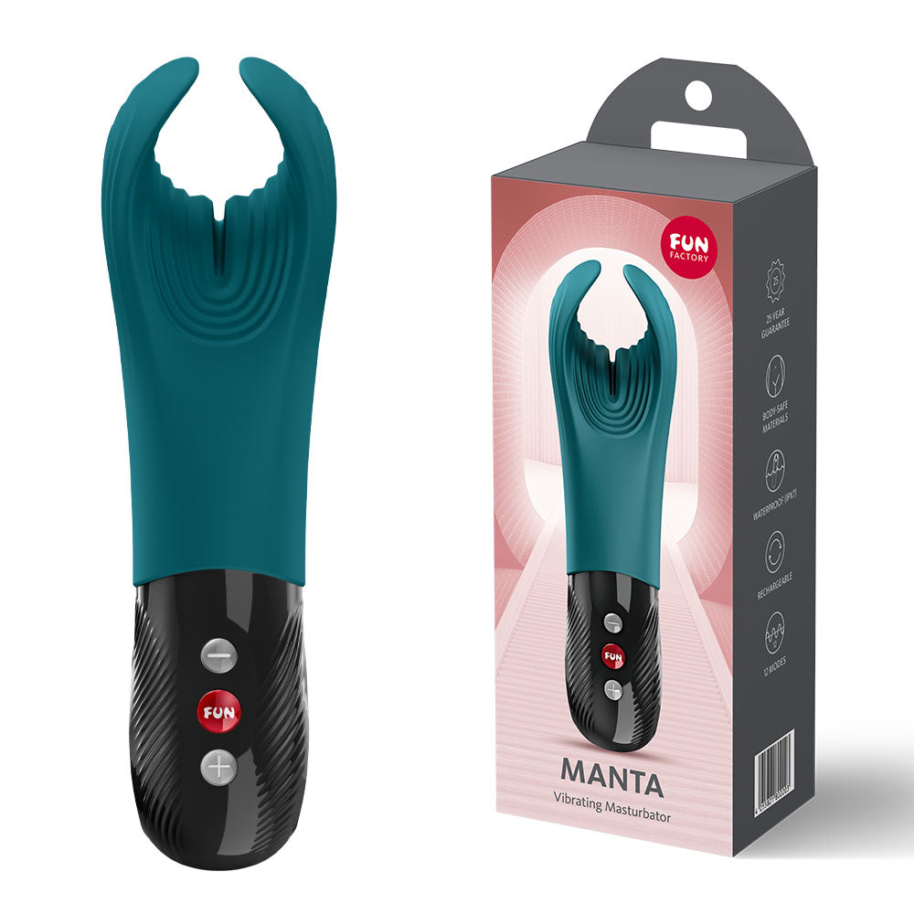 Fun Factory MANTA Rechargeable Unisex Vibrating Masturbator Masturbators and Strokers