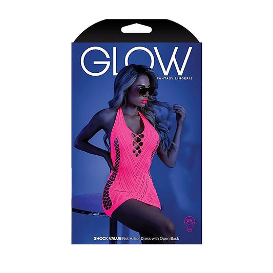 Glow Shock Value Net Halter Dress - OS