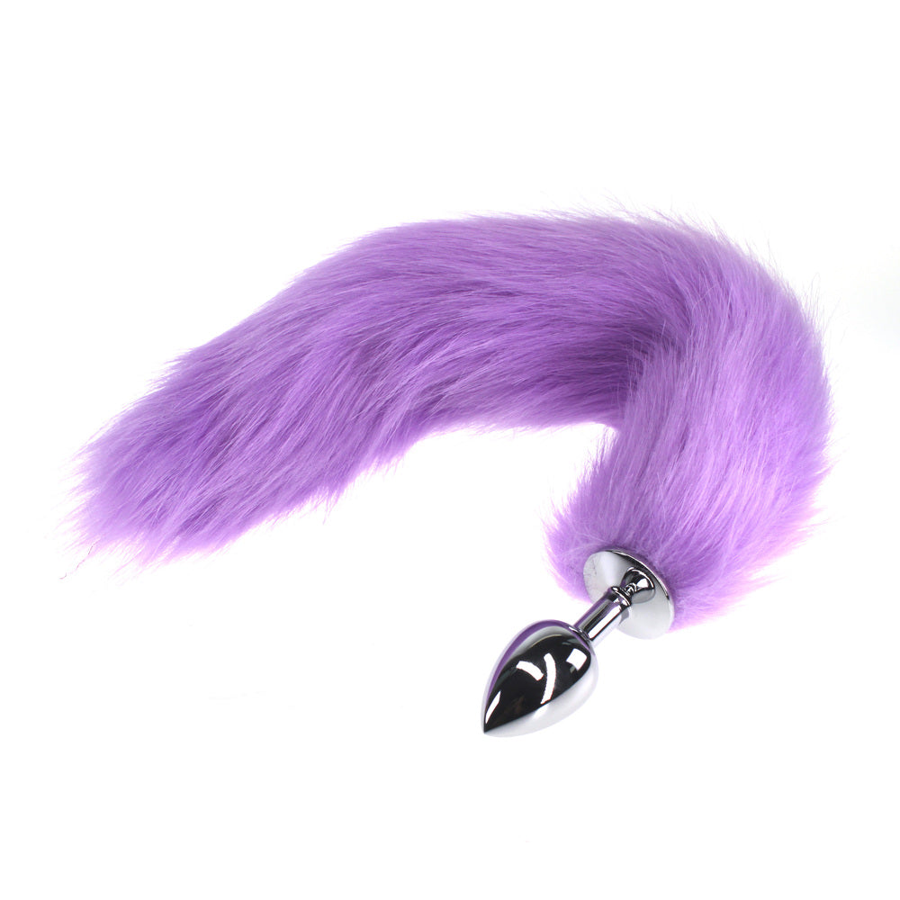 Elevate Your Intimate Moments - Faux Fox Tail Butt Plug Purple Butt Plugs