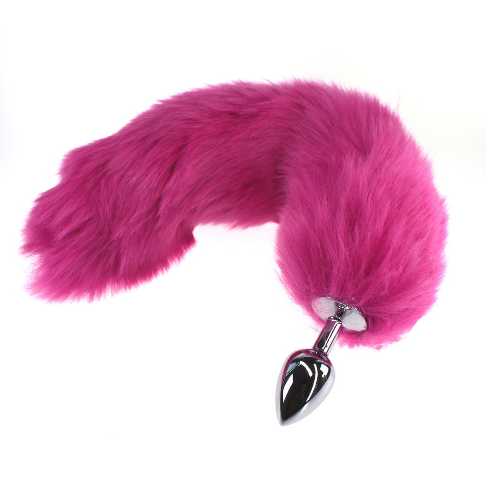 Elevate Your Intimate Moments - Faux Fox Tail Butt Plug Rose Butt Plugs