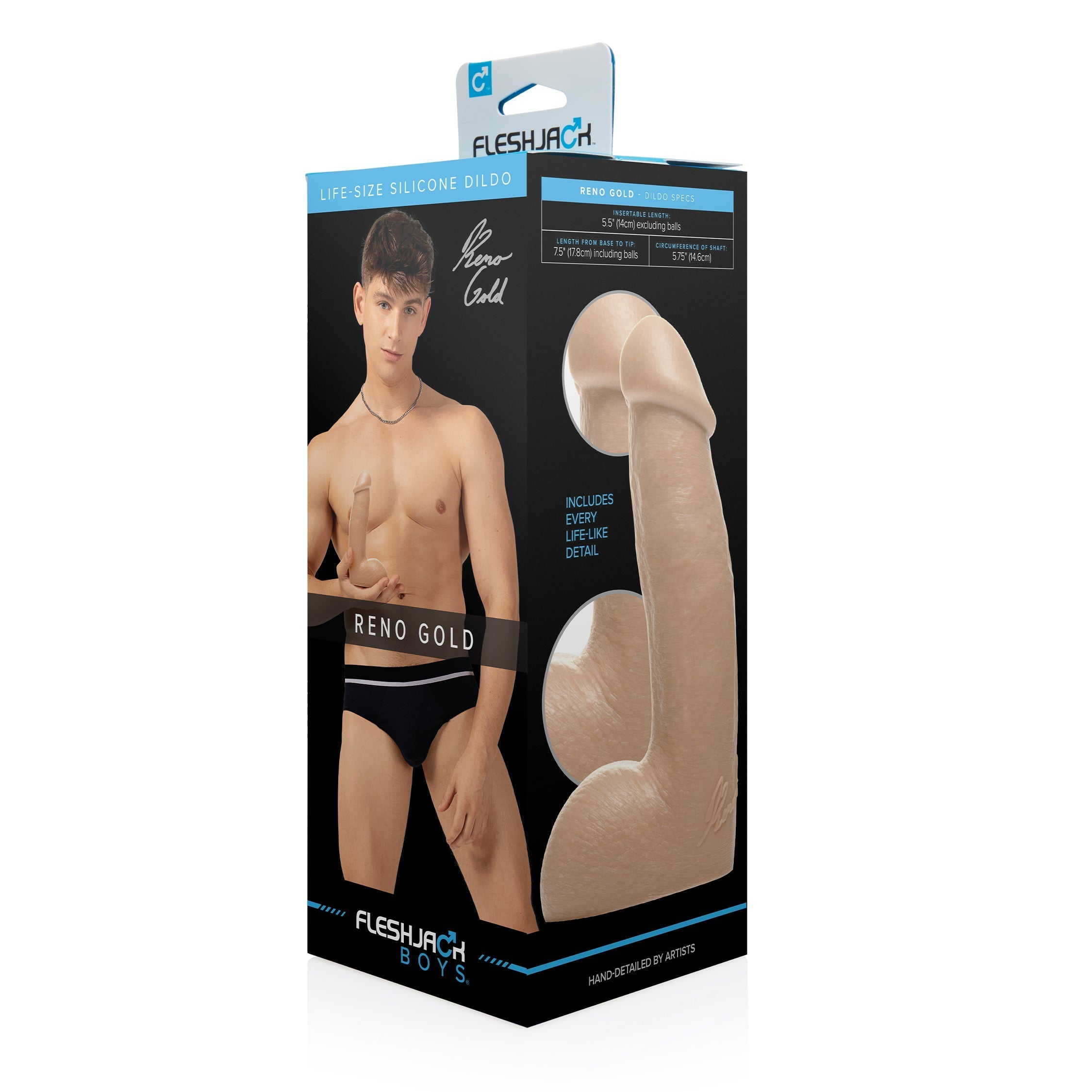 Fleshjack Boys Reno Gold Realistic Looking Dildo Masturbators and Strokers