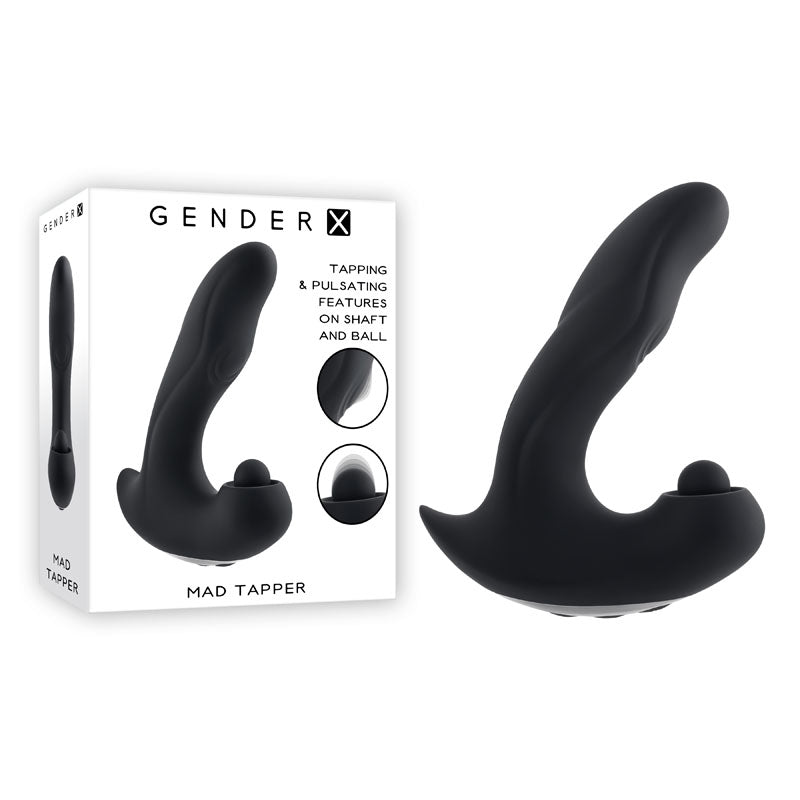 Gender X MAD TAPPER Double Tapping Vibrating Massager Black G-Spot Vibrators