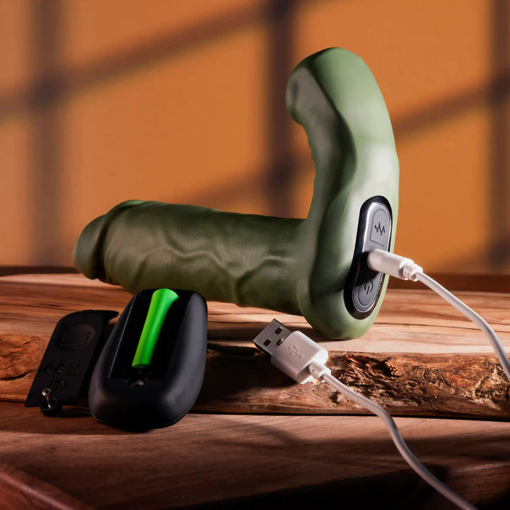 Gender X THE HUNK Vibrating Growing Dong Green Vibrating Dildos