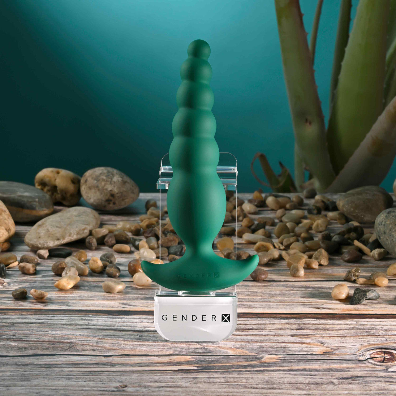 Gender X THE RATTLER Vibrating and Twirling Anal Plug Green Butt Plugs