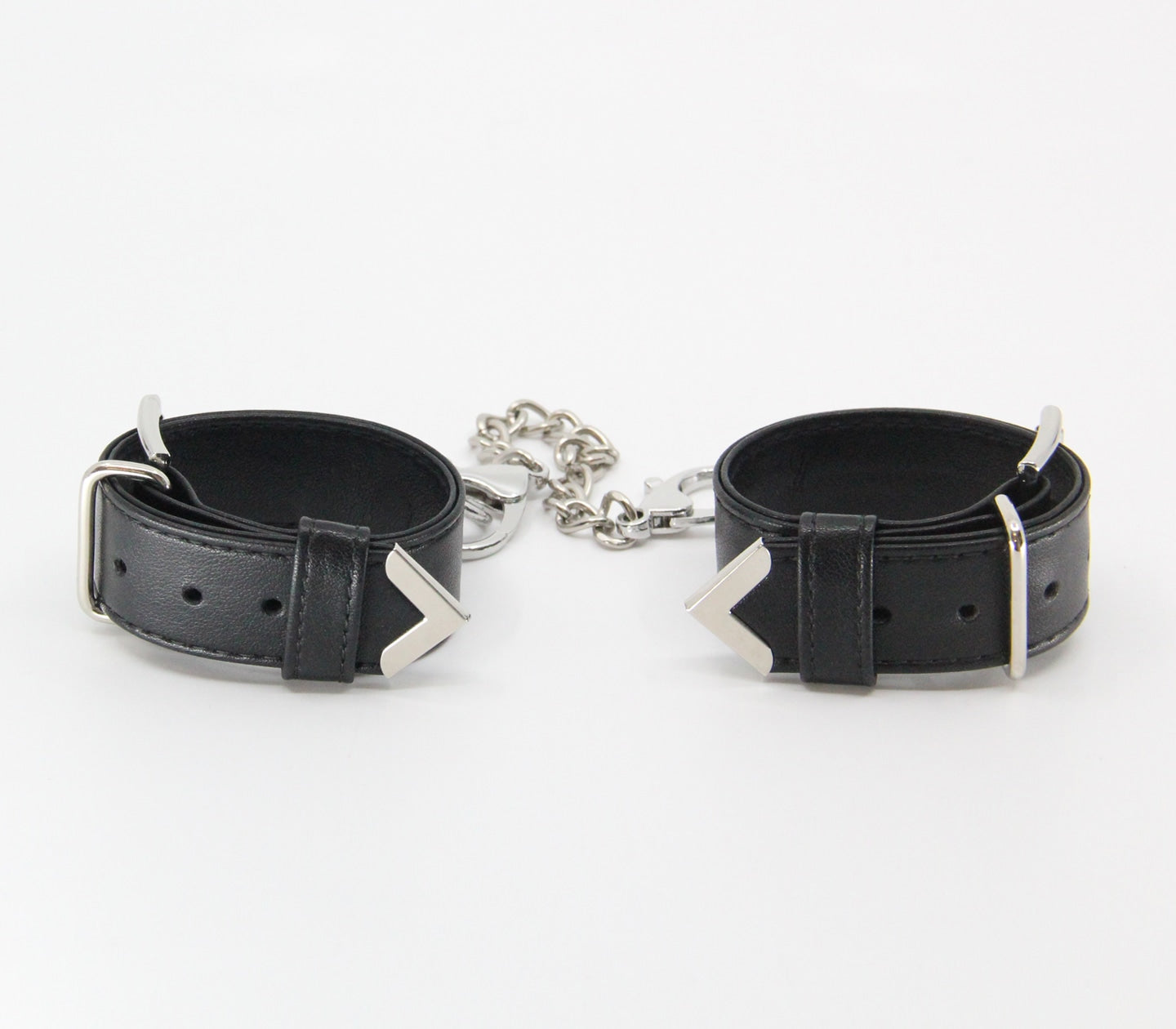 Love In Leather Silver Tip Leather Wrist Cuffs Cuffs And Restraints