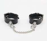 Love In Leather Silver Tip Leather Wrist Cuffs Default Title Cuffs And Restraints