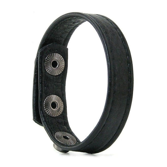 Hell's Couture Three-Snap Buckle Leather Cock Ring - Unmatched Pleasure - Cock Rings