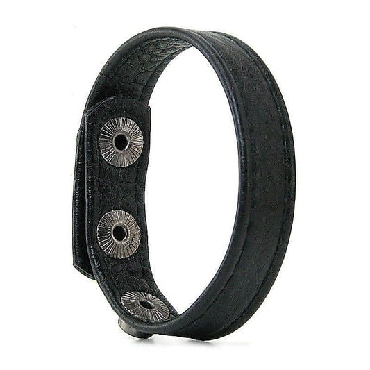 Hell's Couture Three-Snap Buckle Leather Cock Ring - Unmatched Pleasure - Cock Rings