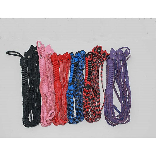 Whippa Leather Flogger with Braided Handle