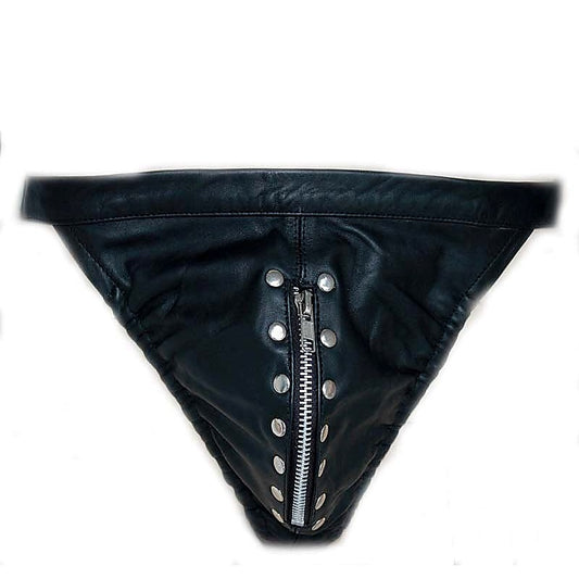 Hell's Couture - Leather Jockstrap with Front Zipper - Jocks and G-Strings