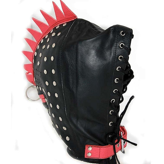 Luxurious Leather Bondage - Turtle-Shell Inspired Hood