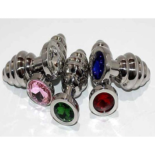 Ribbed Jewelled Butt Plug Small - Fancy Dress Ups