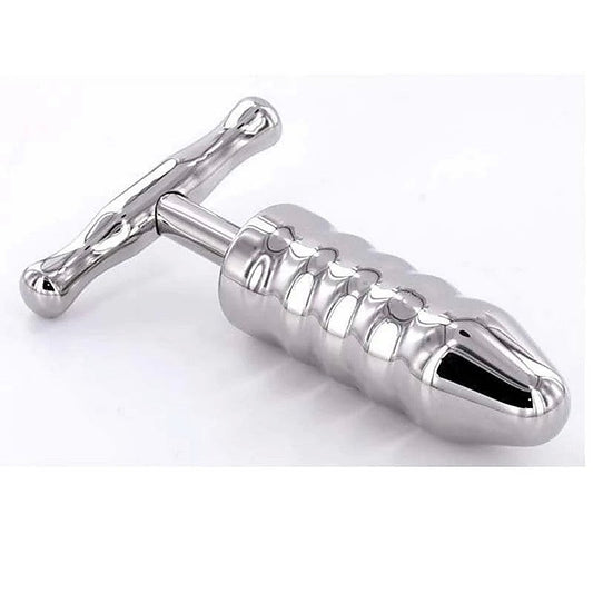 Steel Anal Rammer & T-Bar 4 Rings Handle