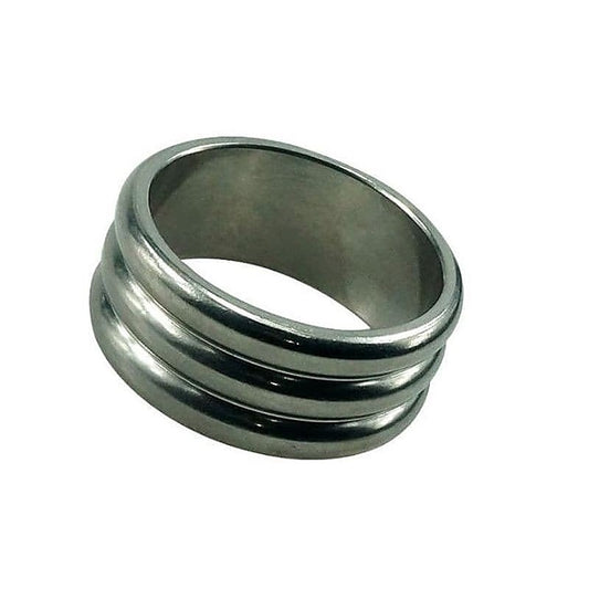 Deep Grooved Steel Cock Ring - Cock Rings