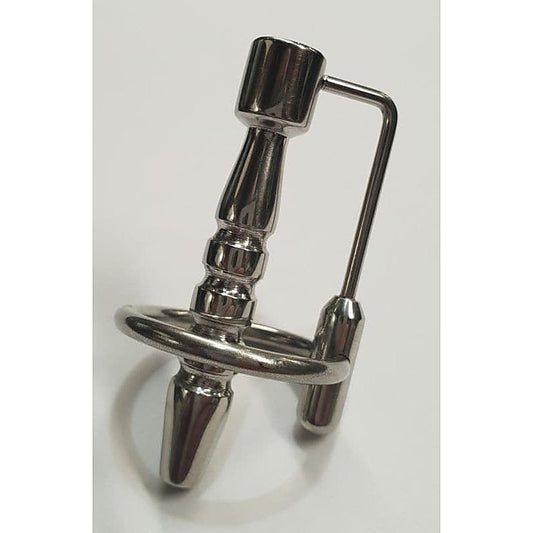 Apollo Hollow Cock Plug Ribbed With Glans Ring - Penis Plugs