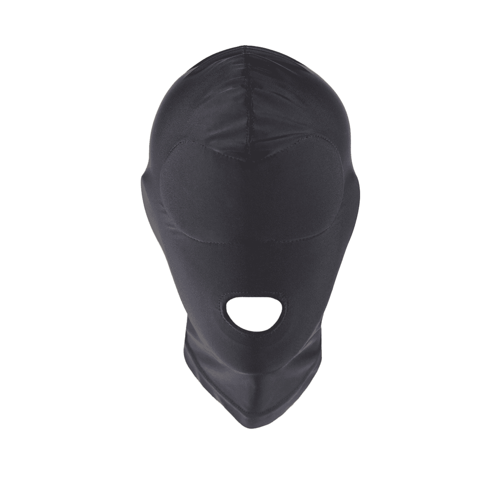 Love In Leather Lycra BDSM Hood With Mouth Opening Bondage Hoods