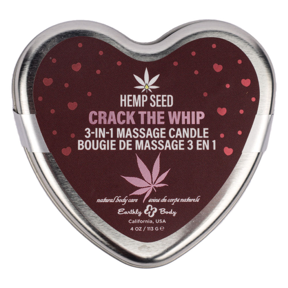 Earthly Body Hemp Seed 3 in 1 Massage Heart Candle 113g Sex Pheromones and Perfumes