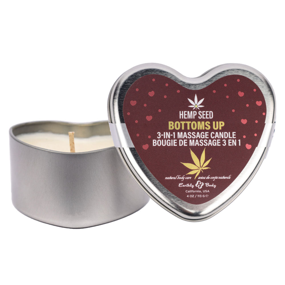 Earthly Body Hemp Seed 3 in 1 Massage Heart Candle 113g Sex Pheromones and Perfumes