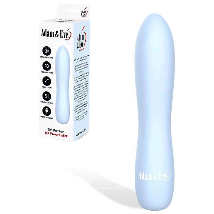 Adam & Eve THE RUMBLER Extra Strong Bullet Vibrator Blue Bullet Vibrators