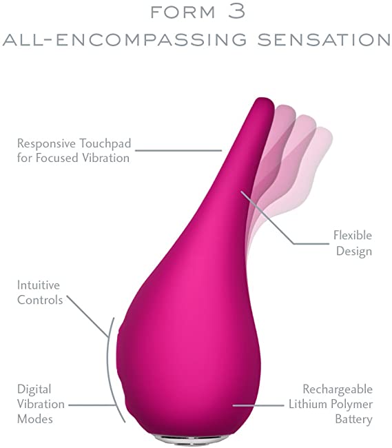 JimmyJane Form 3 Waterproof Rechargeable Vibrator Clit Ticklers and Pulsators