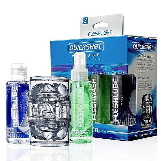 Fleshlight Quickshot Vantage Stroker and Adult Lubricant Combo Pack - Fleshlight Male Masturbators