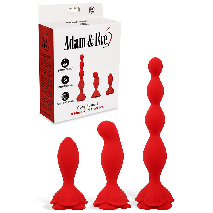 Adam & Eve BOOTY BOUQUET Anal Training Kit Set of 3 Sizes - Butt Plugs