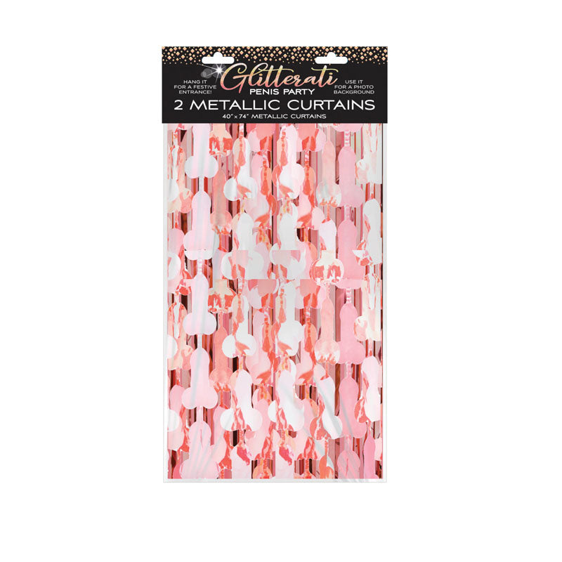 Little Genie Glitterati Novelty Party Penis Foil Curtains 2 Pack Party Gifts and Novelties