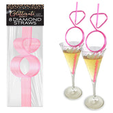 Little Genie Glitterati Hens Party Novelty Diamond Straw Set of 8 Party Gifts and Novelties