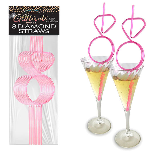 Little Genie Glitterati Hens Party Novelty Diamond Straw Set of 8 Party Gifts and Novelties