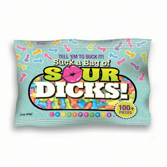 Little Genie Suck A Bag Of Sour Dicks Novelty Pecker Lollies 84g - Bachelorette and Bucks