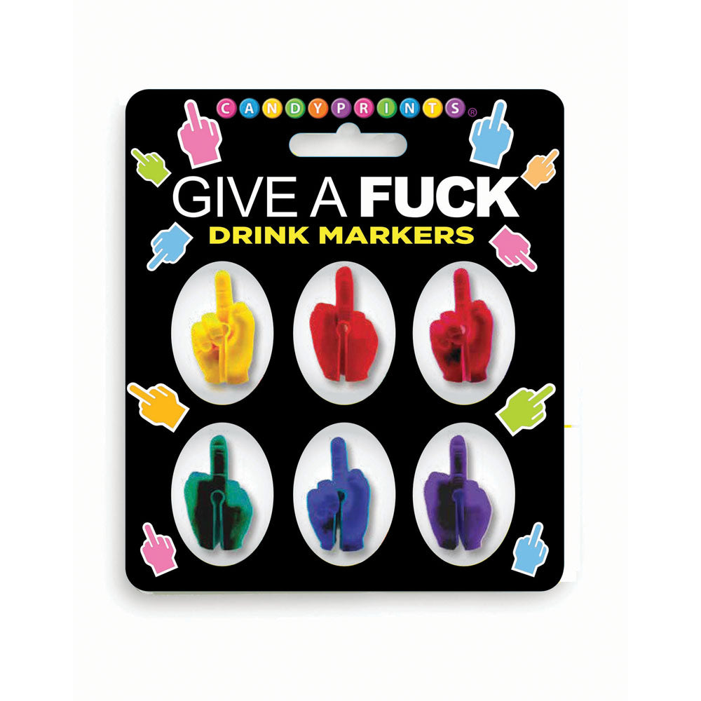 Little Genie Give A Fuck Drink Markers Set of 6 Default Title Party Gifts and Novelties