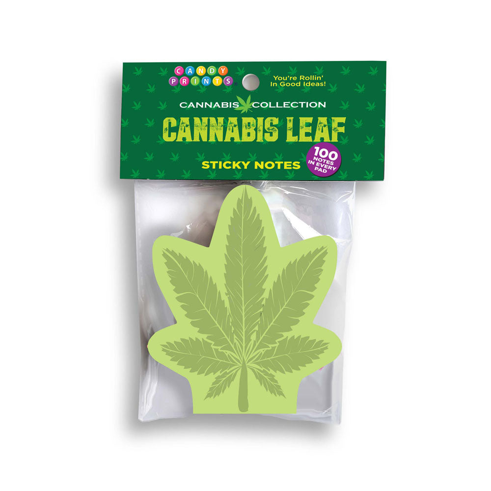 Little Genie Cannabis Leaf Novelty Sticky Notes 100 Pack Default Title Party Gifts and Novelties