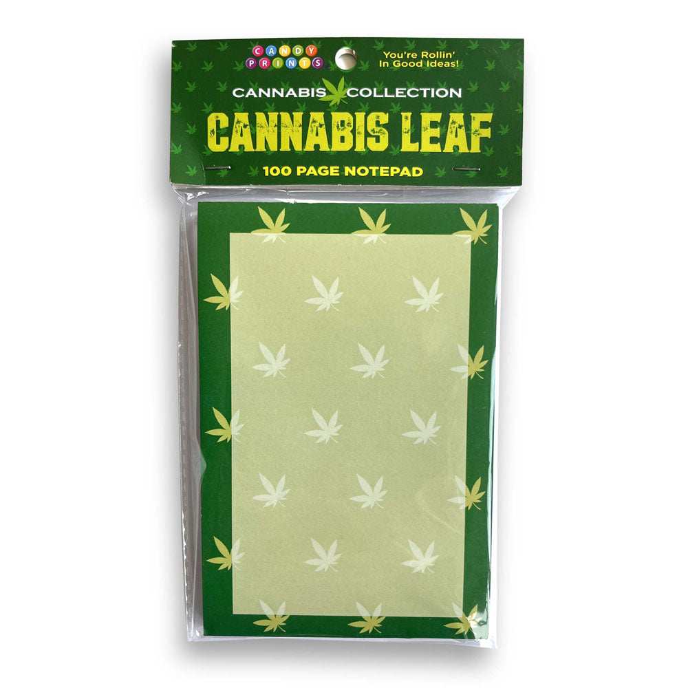 Little Genie Cannabis Leaf Novelty Notepad 100 Pages Default Title Party Gifts and Novelties