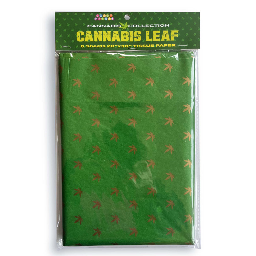 Little Genie Cannabis Leaf Tissue Paper Sheets 6 Pack Green Party Gifts and Novelties