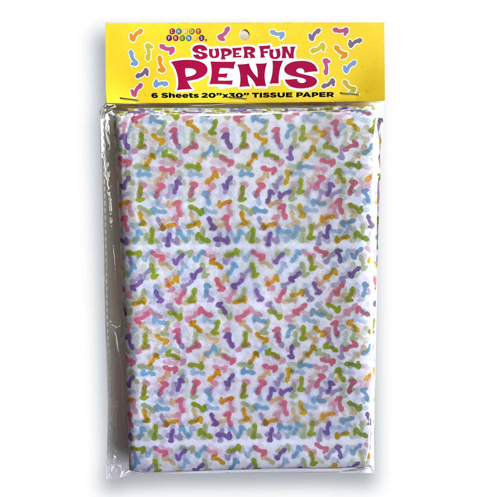 Little Genie Super Fun Penis Tissue Paper Sheets 6 Pack Default Title Party Gifts and Novelties