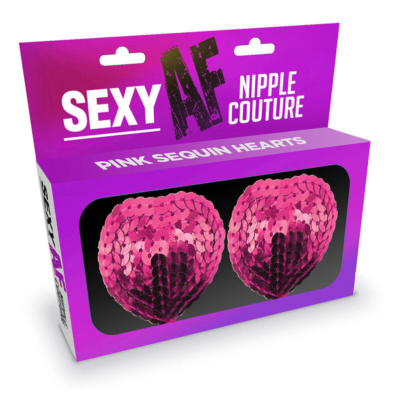 Little Genie Sexy AF Heart Shape Nipple Couture Sequin Reuseable Pasties Breast and Nipple Toys