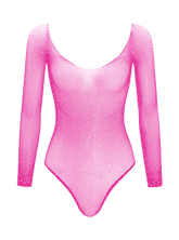 Love In Leather Sexy Rhinestone Womens Bodysuit Hot Pink Teddies and Bodysuits