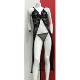 Black See Through Sheer Night Dress with G-String Kimono's and Gowns