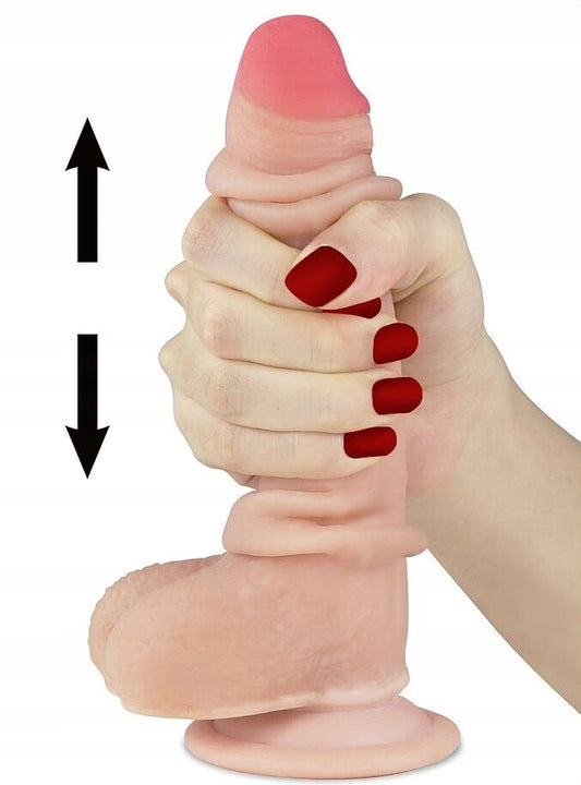 Lovetoy Sliding Skin Dual Layer Flexible Skin Realistic Dong Flesh Realistic Dildos