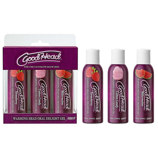 GoodHead Warming Head Delight Gel 3-Pack - Water Based Lubes