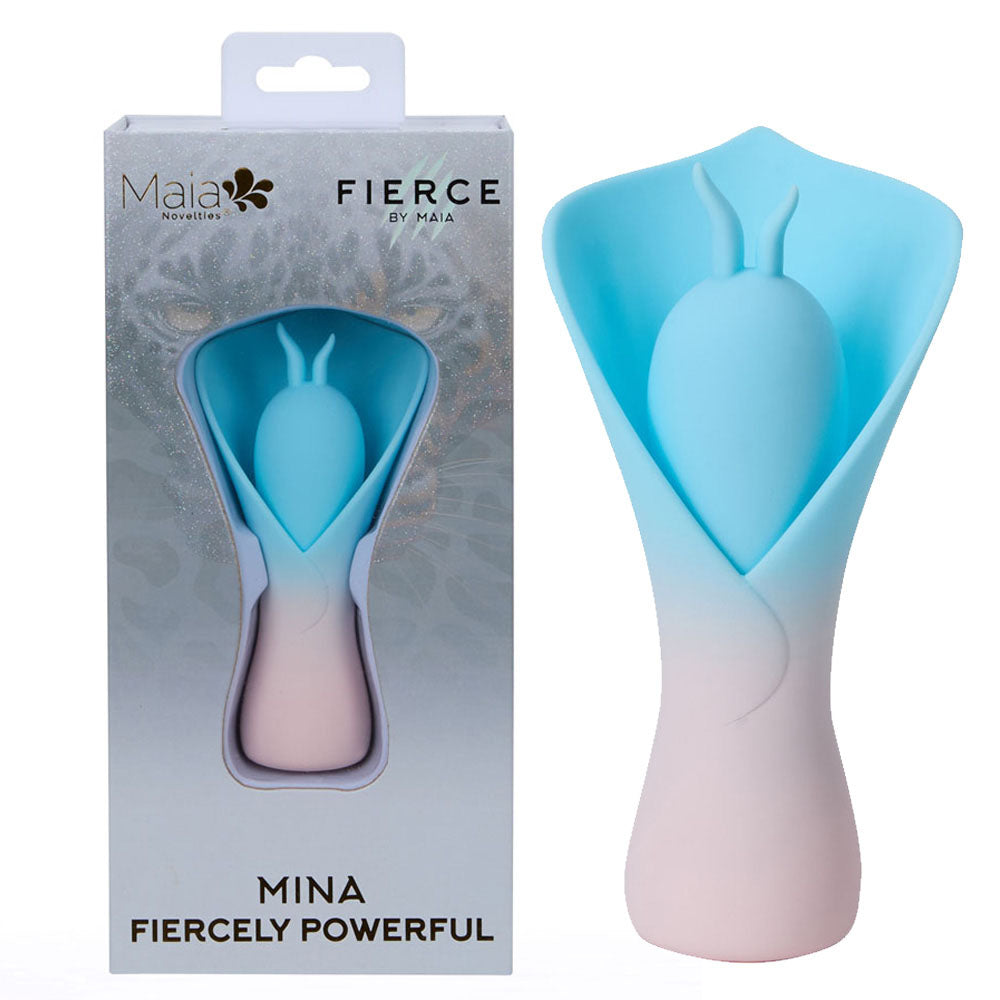 Maia MINA Rechargeable Fluttering Flower Stimulator Blue Personal Massagers