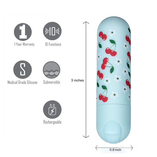 Maia Sherri Multi Function USB Rechargeable Bullet Vibrator Baby Blue - Bullet Vibrators