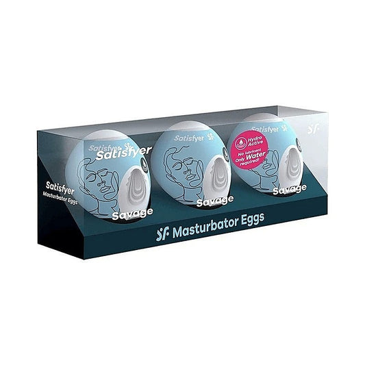 Satisfyer Bubble 3 Piece Male Masturbator Egg Set - Masturbators and Strokers
