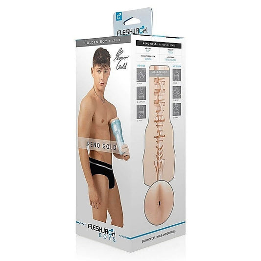 Fleshjack Boys Reno Gold Golden Boy Male Stroker - Masturbators and Strokers