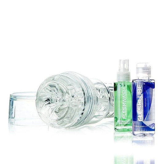 Fleshjack GO Torque Combo Pack Ice Masturbator and Lubricant - Masturbators and Strokers