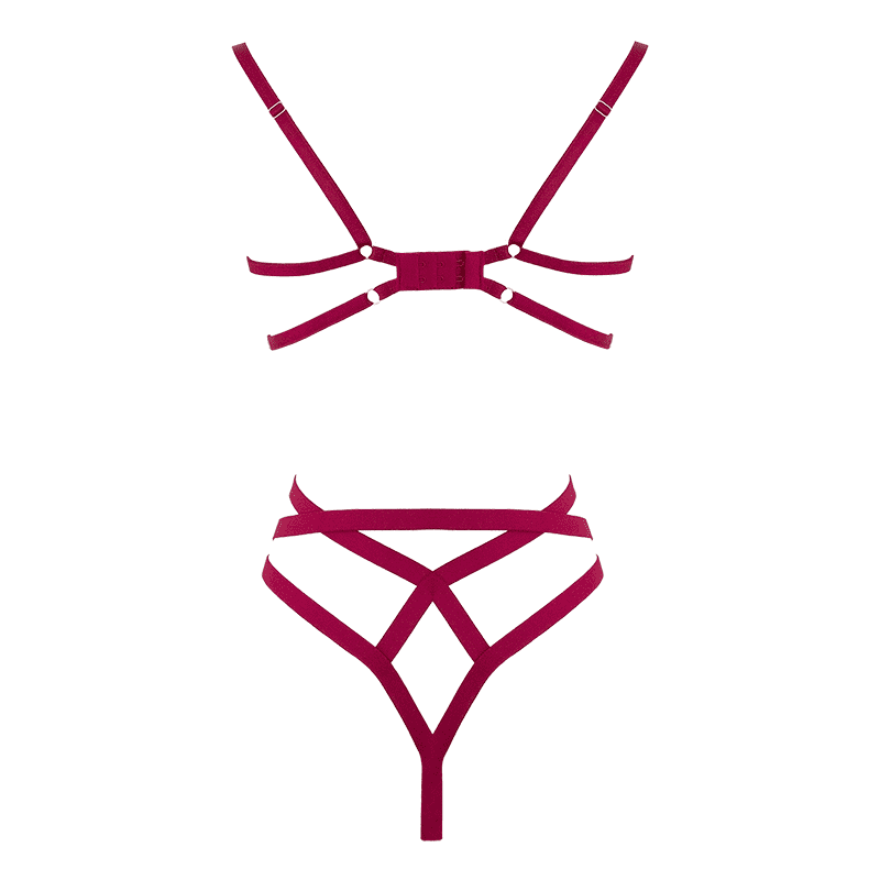 Muse Womens Bra with Cut Out Bust Red XL Her Fetish