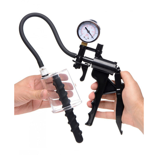 BDStyle Rosebud Vacuum Anal Pump With Swirl Anal Bead Black Anal Beads and Balls