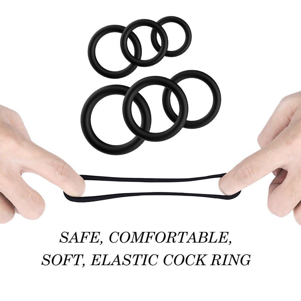 Stay Hard Smooth Cockring Set Stretchy Cock Rings