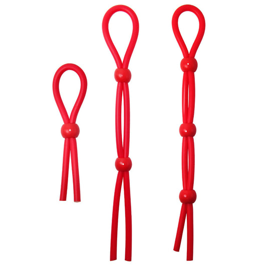 Red Adjustable Penis Ties - Cock Rings