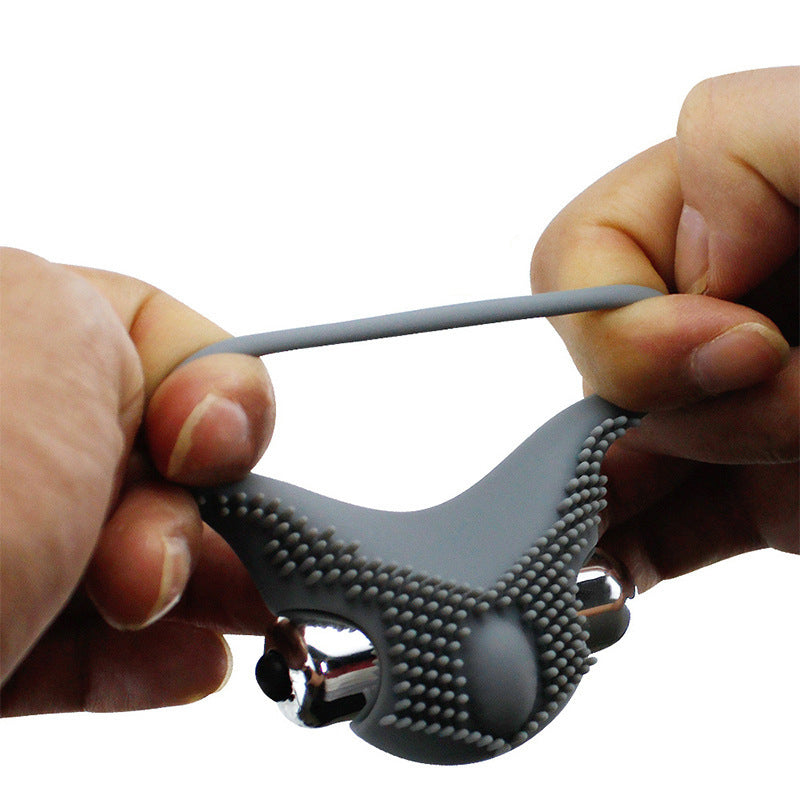 Silicone Stimulation Cock Ring Grey Ball and Cock Toys